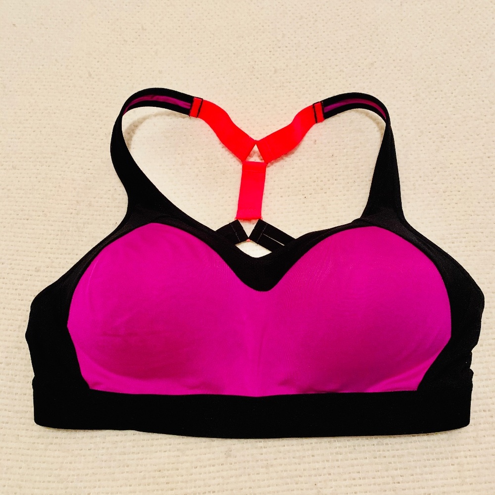 Champion Women's Pink, Black and Orange Sports Bra
